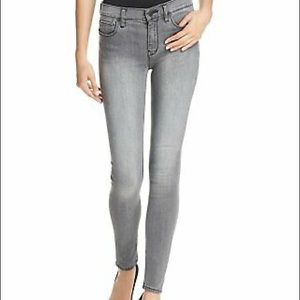 Hudson Nico Midrise Super Skinny Jeans - Women's Size 27- gray